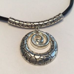 Necklace with Silvertone Embellishments